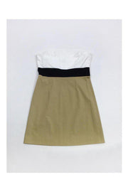 Current Boutique-Theory - Strapless White, Black & Tan Dress Sz 10