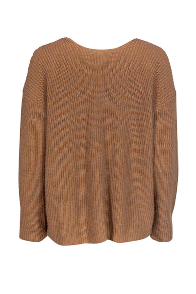 Current Boutique-Theory - Tan Cashmere Sweater w/ Open Back Sz S