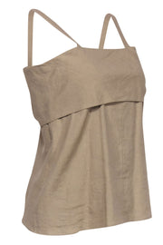 Current Boutique-Theory - Tan Sleeveless Open Back Tank w/ Bow Tie Sz S