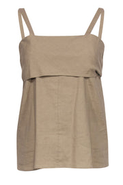 Current Boutique-Theory - Tan Sleeveless Open Back Tank w/ Bow Tie Sz S