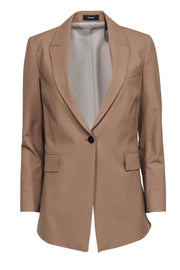 Current Boutique-Theory - Tan Wool Blend Long Buttoned Blazer Sz 2