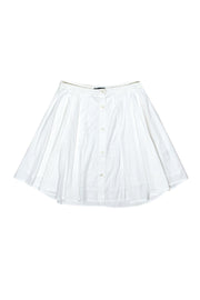 Current Boutique-Theory - White Cotton Pleated Skirt Sz 00