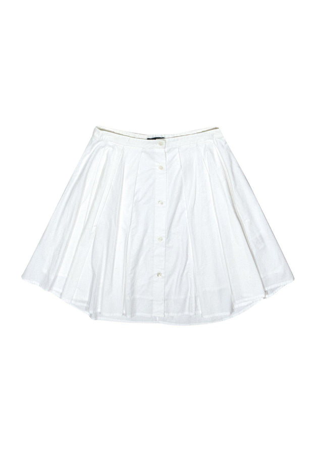 Current Boutique-Theory - White Cotton Pleated Skirt Sz 00