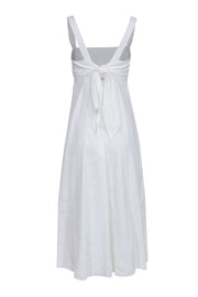 Current Boutique-Theory - White Linen Strappy Maxi Dress w/ Tie Back Sz L