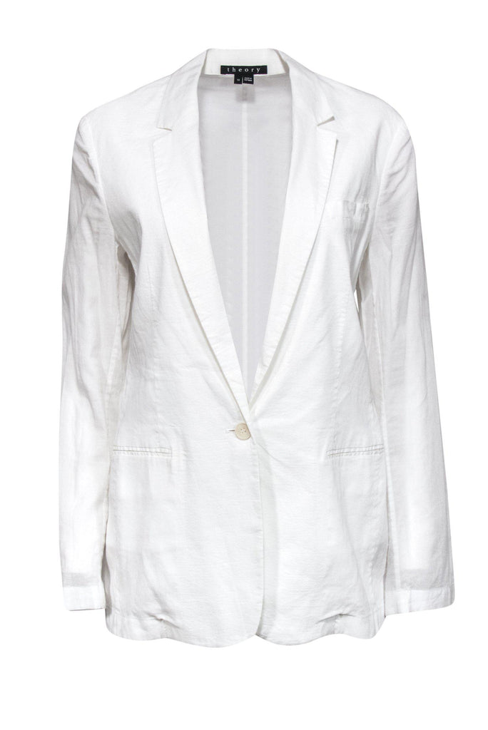 Sheer on sale white blazer