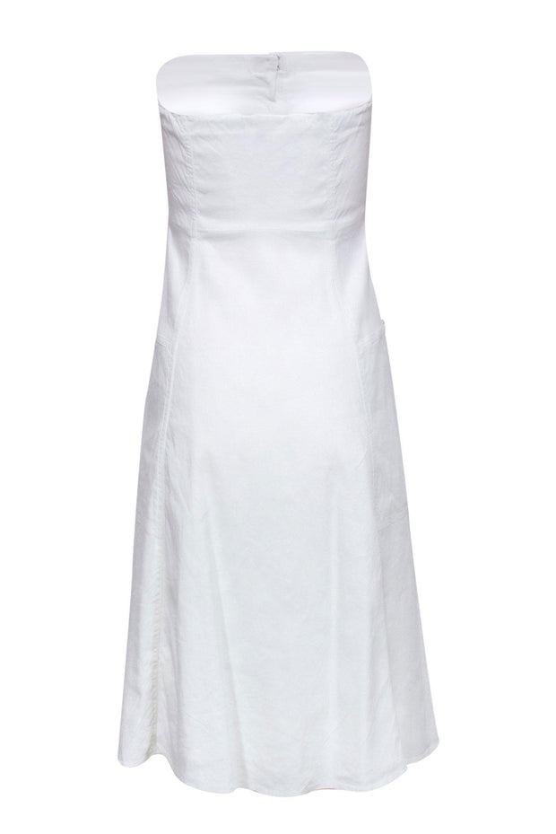 Current Boutique-Theory - White Strapless Button-Front Dress w/ Pockets Sz 0