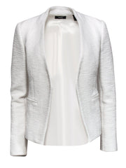 Current Boutique-Theory - White Textured Open Front Blazer Sz 0