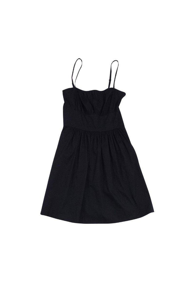 Current Boutique-Theory - Yumi Black Cotton Spaghetti Strap Dress Sz 0