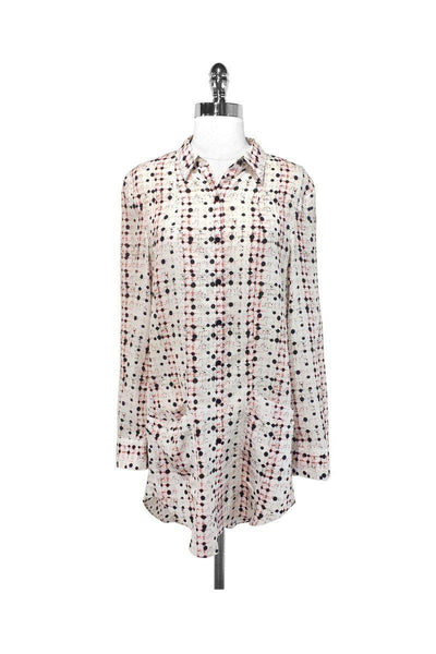 Current Boutique-Theyskens' Theory - Abstract Print Silk Shirt Dress Sz S