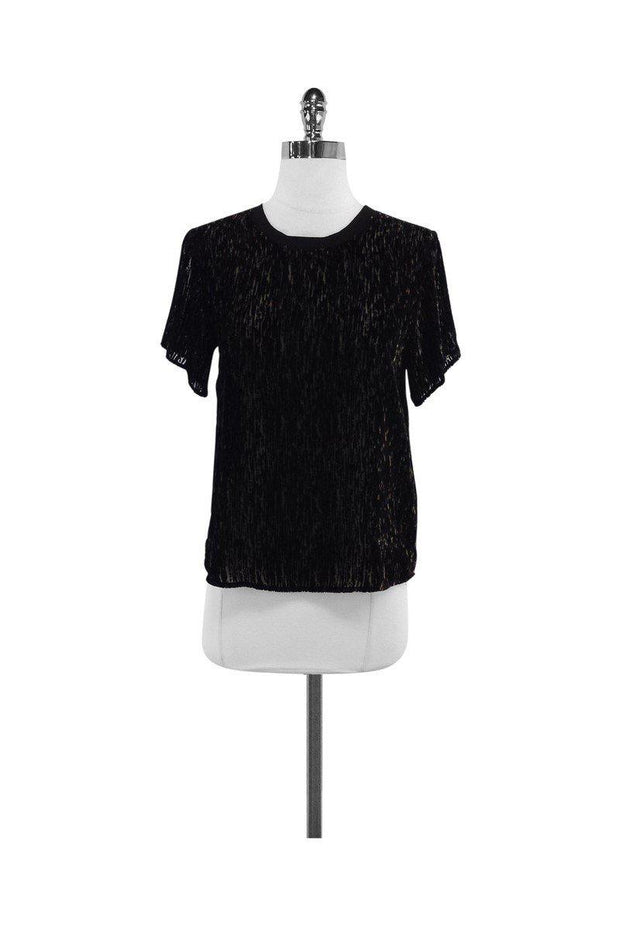 Current Boutique-Theyskens' Theory - Black & Brown Short Sleeve Top Sz P