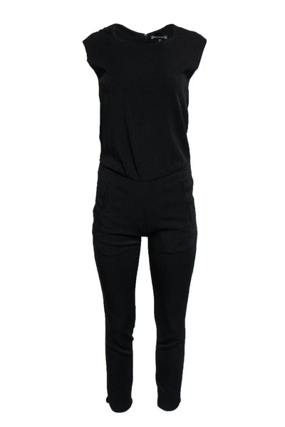 Current Boutique-Theyskens' Theory - Black Slim Jumpsuit w/ Caped Back Sz 0