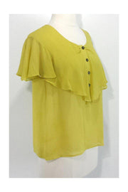 Current Boutique-Thomas Pink - Bright Chartreuse Silk Top Sz 6