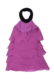Current Boutique-Thread Social - Magenta Silk Gauze Tiered Halter Dress Sz 4