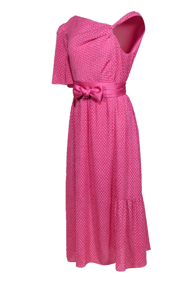 Current Boutique-Three Floor - Pink Belted One-Sleeve Maxi Dress Sz 8