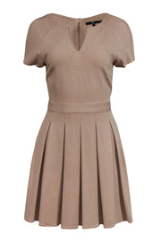 Current Boutique-Tibi - Beige Fit & Flare Dress w/ Pleated Skirt Sz M