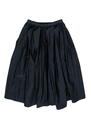 Current Boutique-Tibi - Black Cotton Pleated Full Maxi Skirt Sz 2