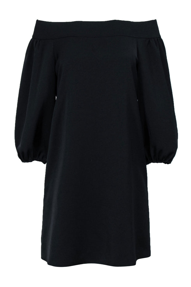 Current Boutique-Tibi - Black Long Sleeve Off-the-Shoulder Shift Dress Sz 4
