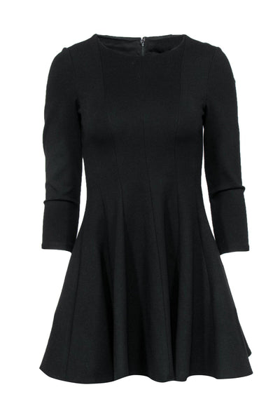 Current Boutique-Tibi - Black Long Sleeve Paneled Flared Dress Sz 0