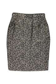 Current Boutique-Tibi - Black Metallic Leopard Brocade Skirt Sz 10