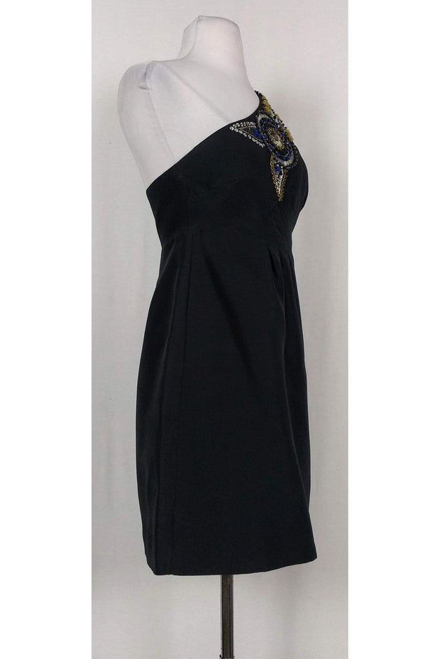 Current Boutique-Tibi - Black One-Shoulder Embellished Dress Sz S