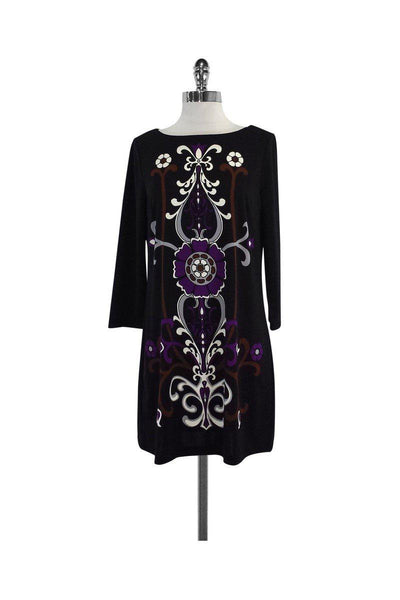 Current Boutique-Tibi - Black Printed Long Sleeve Dress Sz M