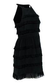 Current Boutique-Tibi - Black Silk Ruffle Tiered Sleeveless Dress Sz 8