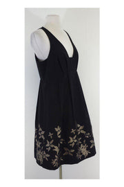 Current Boutique-Tibi - Black & Taupe Floral Print Dress Sz 8