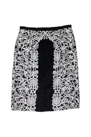Current Boutique-Tibi - Black & White Paisley Silk Skirt Sz 8