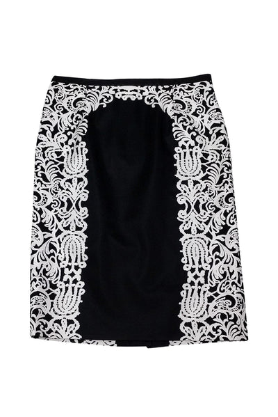 Current Boutique-Tibi - Black & White Paisley Silk Skirt Sz 8
