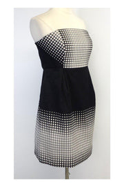 Current Boutique-Tibi - Black & White Square Print Strapless Dress Sz 12