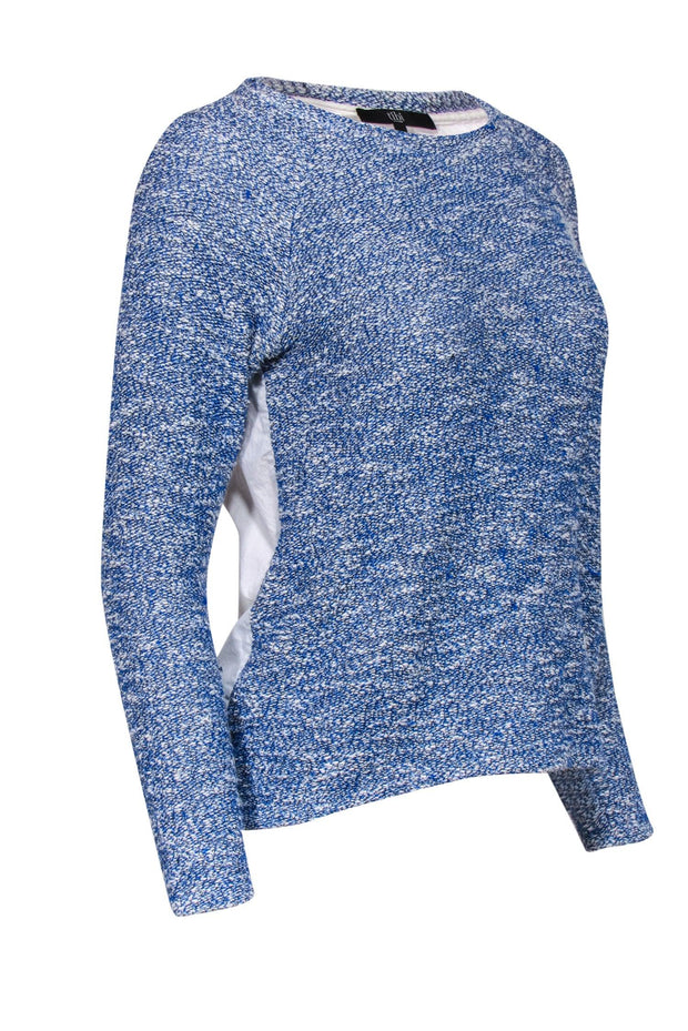 Current Boutique-Tibi - Blue & White Sweater-Front Drawstring-Back Long Sleeve Top Sz 4