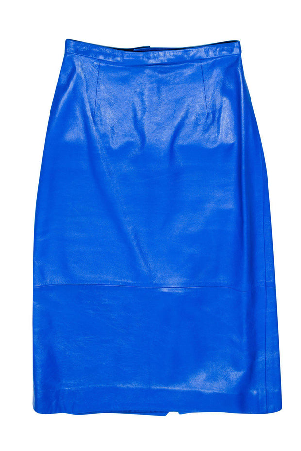 Current Boutique-Tibi - Bright Blue Leather Pencil Skirt Sz 2