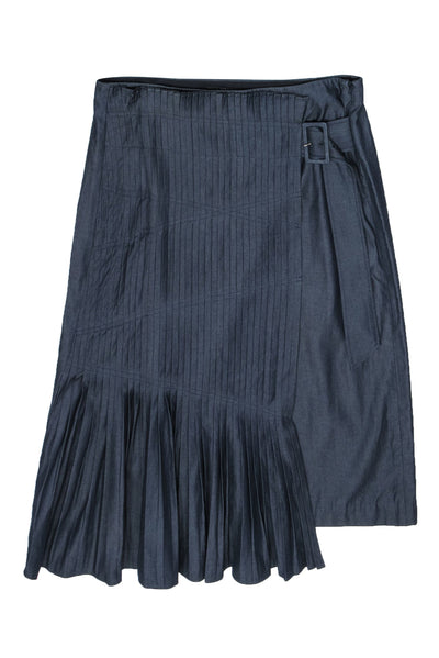 Current Boutique-Tibi - Chambray Pleated Midi Skirt w/ Belt Sz 8