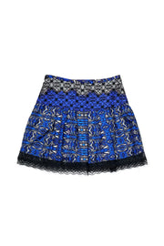 Current Boutique-Tibi - Cobalt & Grey Print Lace Skirt Sz 4