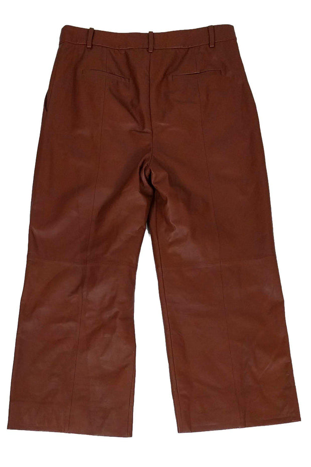 Current Boutique-Tibi - Cognac Leather Wide Leg Pants Sz 10