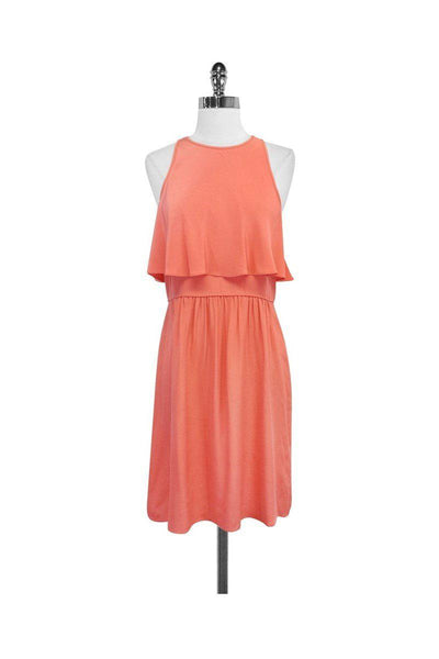 Current Boutique-Tibi - Coral Silk Sleeveless Dress Sz 8