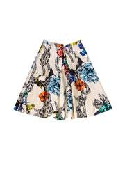 Current Boutique-Tibi - Cream Rope & Rose Printed Skirt Sz 0