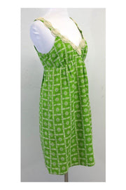 Current Boutique-Tibi - Green & Cream Floral Embroidered Dress Sz 2