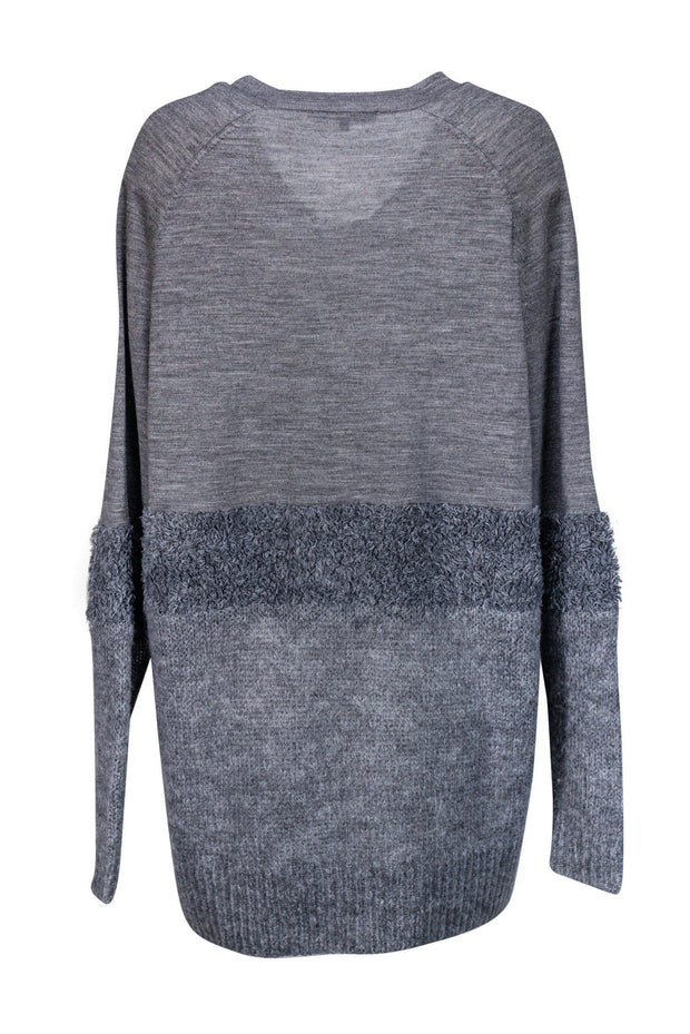 Current Boutique-Tibi - Grey Fuzzy Knit Cardigan Sz S
