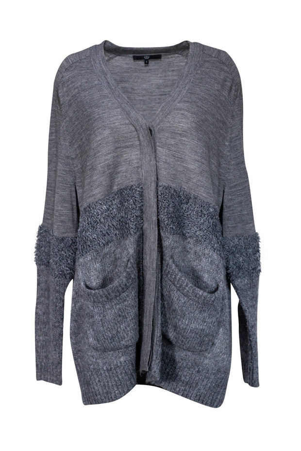 Current Boutique-Tibi - Grey Fuzzy Knit Cardigan Sz S