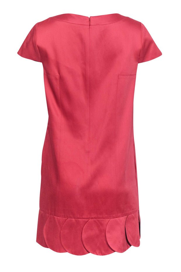 Current Boutique-Tibi - Hot Pink Cap Sleeve Shift Dress w/ Scalloped Hem Sz 8