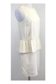 Current Boutique-Tibi - Ivory Sleeveless Drop Waist Ruffle Dress Sz 2