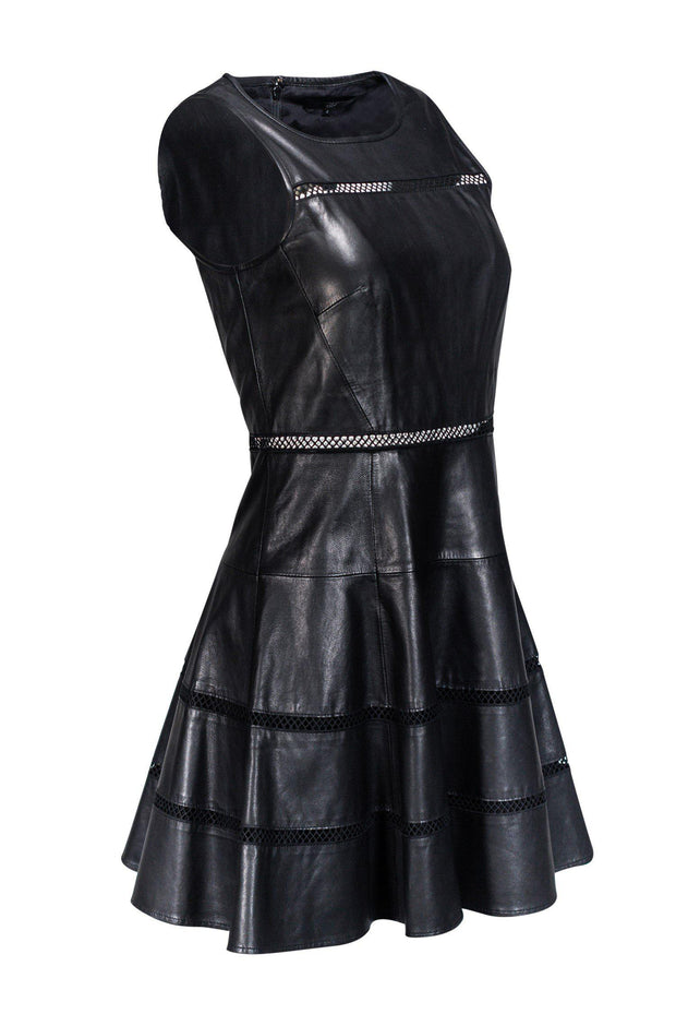 Current Boutique-Tibi - Leather Cocktail Dress w/ Cutout Details Sz 4
