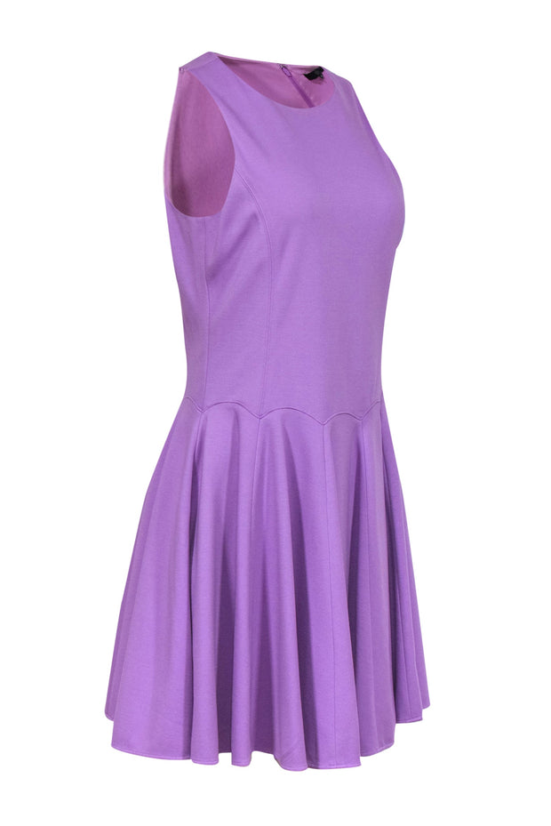 Current Boutique-Tibi - Lilac Ponte Knit Fit & Flare Dress w/ Scalloped Paneled Skirt Sz M
