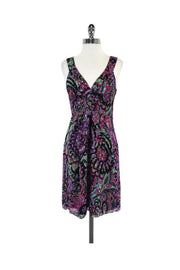 Current Boutique-Tibi - Multicolor Abstract Print V-Neck Dress Sz 4