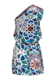 Current Boutique-Tibi - Multicolor Mosaic Print One-Shoulder Dress Sz XS