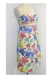 Current Boutique-Tibi - Multicolor Print Cotton Strapless Dress Sz 6