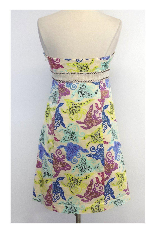 Current Boutique-Tibi - Multicolor Print Cotton Strapless Dress Sz 6