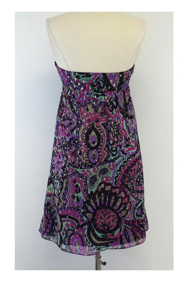 Current Boutique-Tibi - Multicolor Print Silk Strapless Dress Sz 4