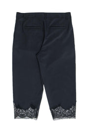 Current Boutique-Tibi - Navy Cropped Trousers w/ Lace Hem Sz 10